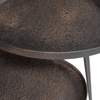 Modern Round Metal Walnut Nest Of Tables Set Of Two Coffee Tables Living Room