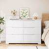 Chest of Drawers White 6 Drawer Bedroom Storage Cabinet Modern Wood Dresser Unit