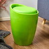 Storage Stool w/ Faux Leather Ottoman Seat Toys Holder ABS Plastic Foam | 51cm