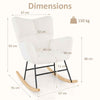 Teddy Fleece Fabric Upholstered Glider Chair with Comfy Backrest-Beige