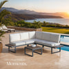 Garden Furniture Set Outdoor Corner Sofa Coffee Table Side Shelves Cushions