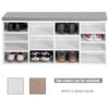 Multi-Storage Shoe Rack w/ 14 Compartments Cushion Moving Shelves for Home White