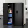 Metal Storage Cabinet with 2 Lockable Doors-Black