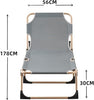 Sun Lounger Folding Reclining Chair Portable Reclining Garden Seat Bed Grey