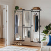 Industrial Pipe Clothing Rack Wall Mounted Corner Clothes Rail Closet System Rod
