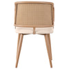 Modern Dining Chairs Set of 2 with Rattan Backrest & Upholstered PU Padded Seat