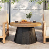 Round Coffee Table for Living Room 80cm Farmhouse Wooden Circle Center Tea Table