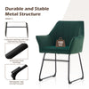 2PC Green Dining Chair Velvet Padded Seat Dining Room Kitchen Chair Modern