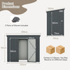 Metal Garden Shed 8x4ft Lockable Tool Store Sloped Roof Galvanized Steel Grey