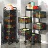 2-6Tier Kitchen Storage Trolley Rolling Cart w/ Rotating Baskets,Lockable Wheels