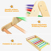 Wooden Kids Climbing Triangle Ladder Toddlers Foldable Triangle Climber w/ramp