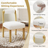 Faux Sherpa Upholstered Kitchen Dining Room Chairs Set of 2-White