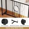 Long Sofa Side Table Narrow Accent Table w/Adjustable Foot Pads-Black