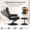 360°Swivel Recliner with Adjustable Backrest & Padded Seat-Black