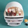 Round Makeup Storage Box Desktop Cosmetic Organizer Drawer Holder Tidy Case Bag