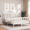 Bed Frame with Headboard White 120x200 Solid Wood H6S9