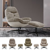 Chenille Padded Recliner Chair Armchair Lounge Swivel Sofa Chairs with Footstool