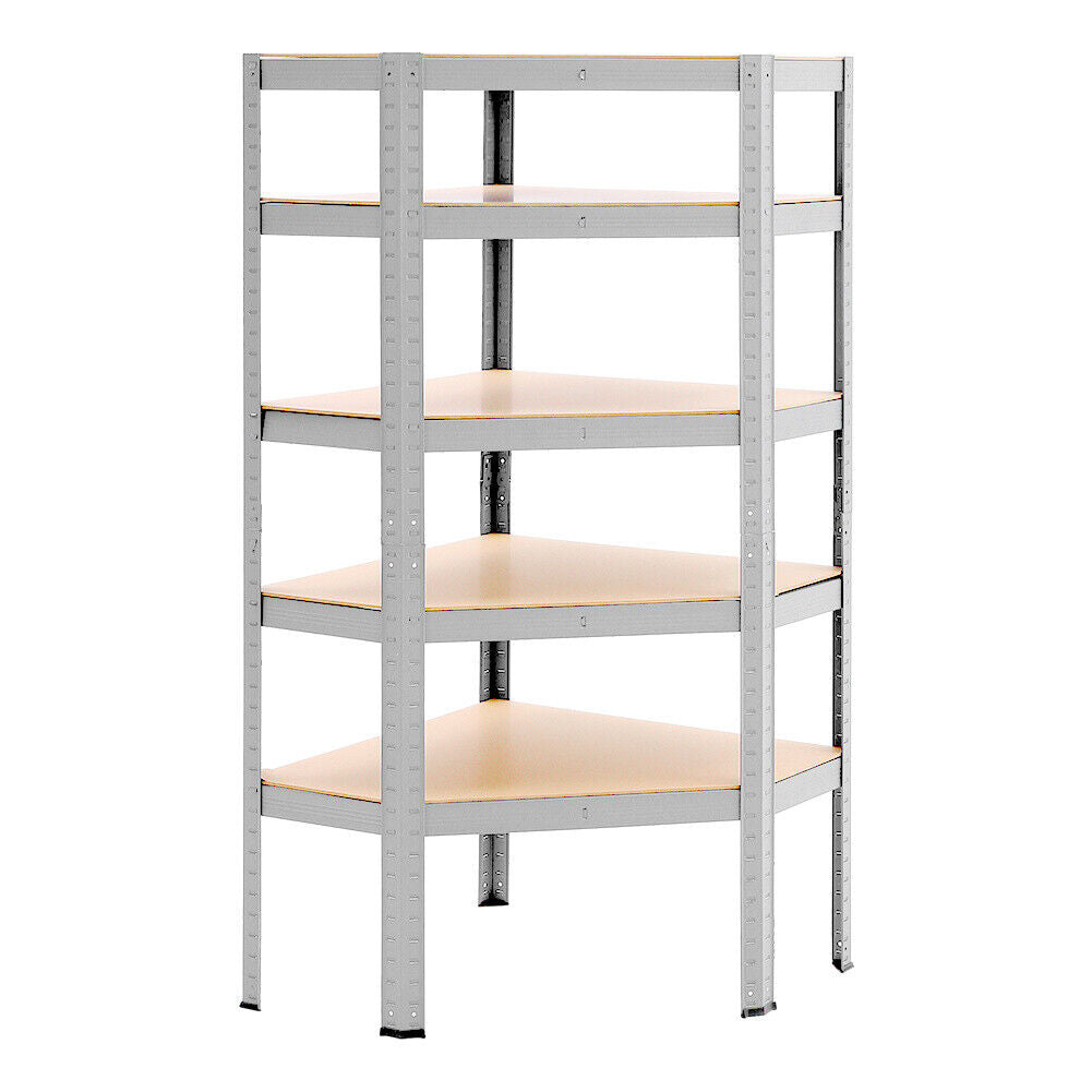 Garage Racking 5 Tier Shelving Units Boltless Heavy Duty Corner Shelf