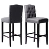 Upholstered Bar Stool Kitchen High Chair Pub Barstool Padded Seat with Backrest