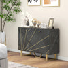 Sideboard Storage Cupboard with Metal Legs for Living Room, Black