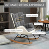 Nursery Rocking Chair w/ Steel and Wood Legs for Living Room Grey and
