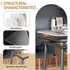 XL Rectangle Kitchen Dining Table Marble Top Heavy Aluminum Frame for 4-6 People