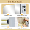 6 LEDs Mirror Jewelry Cabinet with Storage Shelves-White