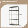 5-Tier Garage Storage Utility Shelves w/Adjustable Height-Grey