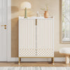 Modern Shoe Storage Cabinet, 5-Tier Wooden Shoe Cabinet with 2 Doors for Hallway