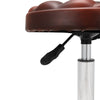 2x Retro Brown Bar Stools Leather Breakfast Kitchen Spa Chair Swivel Office Seat
