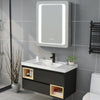 Bathroom Showerroom Wall Mounted LED Mirror Cabinet with Lights Clock Socket UK