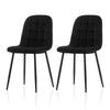 2Pcs Folk Designer Fabric or Velvet Dining Chairs Metal Legs Chairs