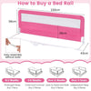 Toddlers Fold Down Bed Rail Guards 150 cm Baby Bed Guard Rail-Pink