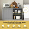 Freestanding Kitchen Storage Cabinet Floor Storage Cabinet Sliding Door