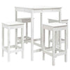 5 Piece Garden Bar Set White Solid Wood Pine K3Y6