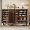 Shoe Cabinet with Shutter Doors, 6-Tier Entryway Shoe Cabinet Rack Organizer