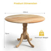 GAINOOM Rustic Dining Table Wooden Dining Table 4-Person Round Table