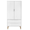 Vopese Wardrobe MOLDE White 90x55x175 Solid Wood Pine, Clothes Wardrobe, T6S9