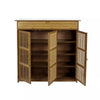 Large Wooden Shoe Storage Cabinet Rack Stand Cupboard Slatted 3 Doors Shelf Unit