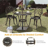 3pcs Bistro Table Set Outdoor Patio Furniture Set Round Table W/ Ice Bucket