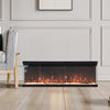 100inch Electric Fireplace Freestand/Inset Fire 3 Sided Panoramic 12 LED Color