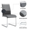 Dining Chairs Set of 2 Faux Leather with Stylish Chrome Cantilever Metal Frame