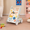 Toddlers Push Toy Montessori Walker Toy with Wheels-Green