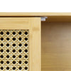 Bathroom Wall Cabinet Bamboo Medicine Cabinet 2 Rattan Doors for Kitchen Hallway