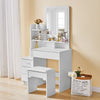 4 Drawer White Dressing Table Bedroom Wood Modern Mirror Dressing Desk Home New
