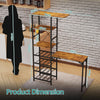 Smilesun 16 Bottles Wine Rack w/ Folding Table & Glass Holders 6-Tier Shelves