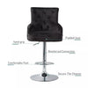 Swivel Velvet Breakfast Bar Stool Chairs Seat Lion Knocker Back Chrome Footrest