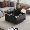 Coffee Table with RGB LED Lights Living Room Cocktail Sofa Center Table 2 Tiers