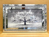 Crushed Diamond Blossom Tree Picture Silver Liquid Art 3D Wall Hung 80x50 cm