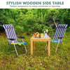 Outdoor Acacia Wood Side Table Garden Backyard Square and Durable End Table
